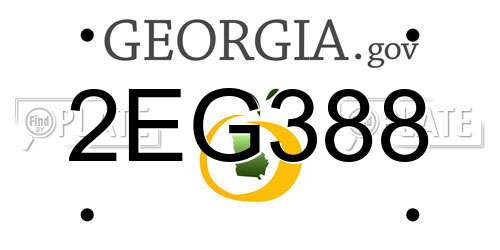 2EG388 Georgia License Plate