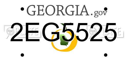 2EG5525 Georgia License Plate
