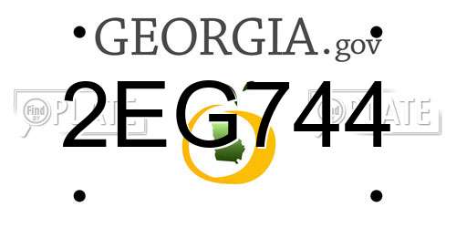 2EG744 Georgia License Plate