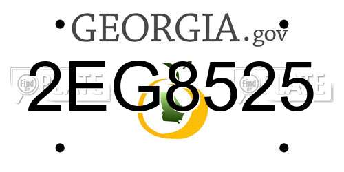 2EG8525 Georgia License Plate