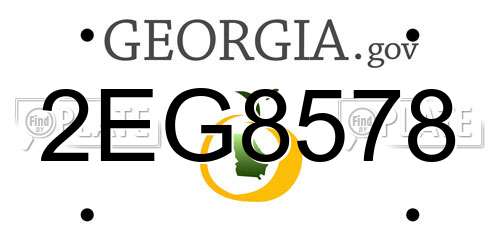 2EG8578 Georgia License Plate