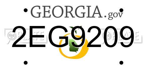 2EG9209 Georgia License Plate
