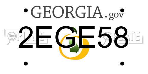 2EGE58 Georgia License Plate