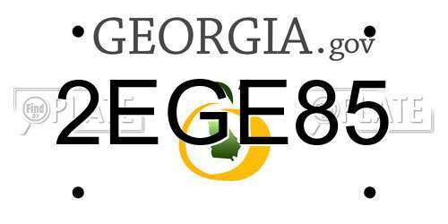 2EGE85 Georgia License Plate