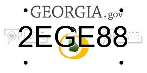 2EGE88 Georgia License Plate