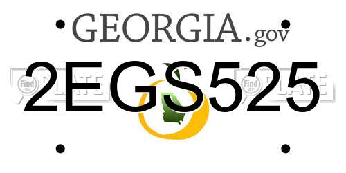 2EGS525 Georgia License Plate