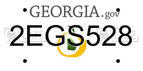 2EGS528 Georgia License Plate