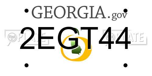 2EGT44 Georgia License Plate