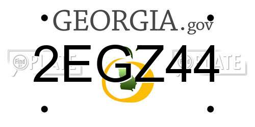 2EGZ44 Georgia License Plate