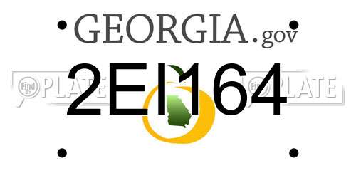 2EI164 Georgia License Plate
