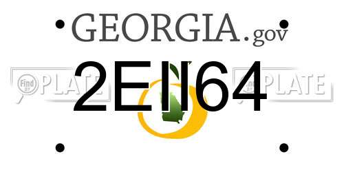 2EII64 Georgia License Plate