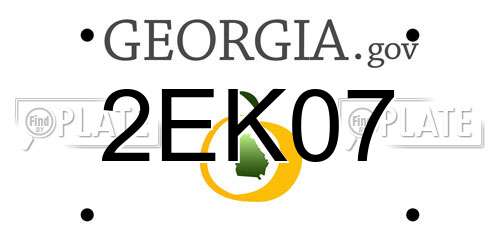 2EK07 Georgia License Plate