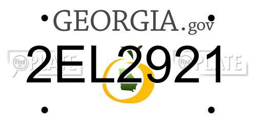 2EL2921 Georgia License Plate