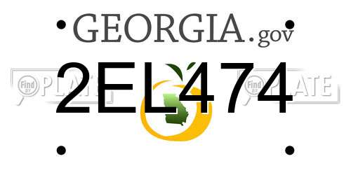 2EL474 Georgia License Plate