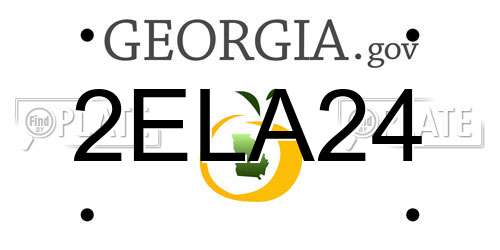 2ELA24 Georgia License Plate