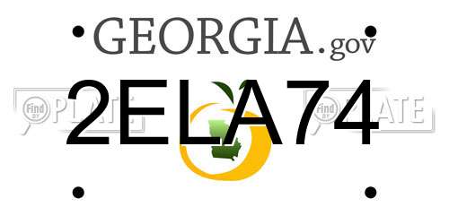 2ELA74 Georgia License Plate
