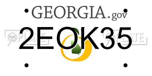 2EOK35 Georgia License Plate