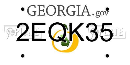 2EQK35 Georgia License Plate