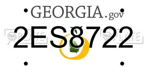 2ES8722 Georgia License Plate