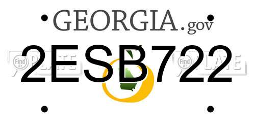2ESB722 Georgia License Plate