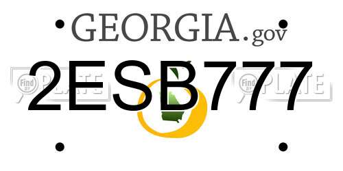 2ESB777 Georgia License Plate