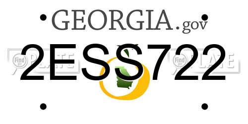 2ESS722 Georgia License Plate