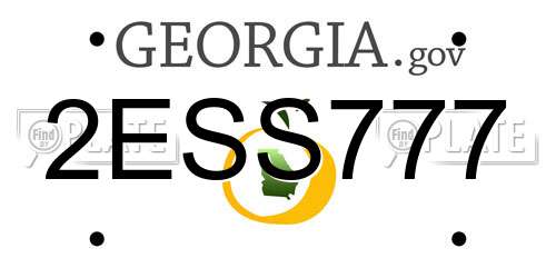 2ESS777 Georgia License Plate