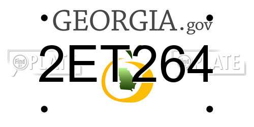 2ET264 Georgia License Plate
