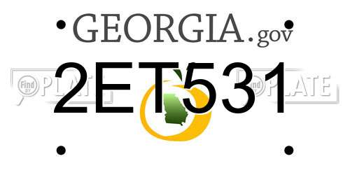 2ET531 Georgia License Plate