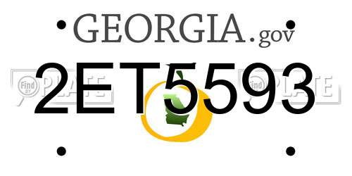 2ET5593 Georgia License Plate