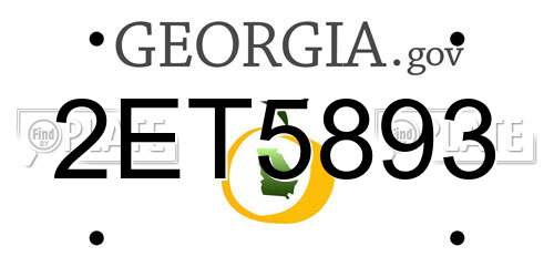 2ET5893 Georgia License Plate
