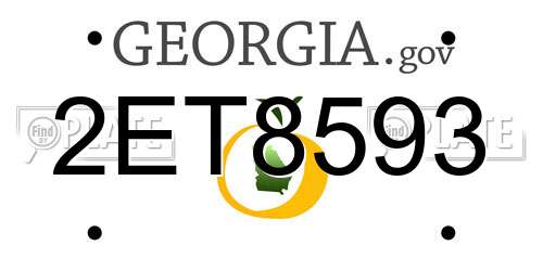 2ET8593 Georgia License Plate