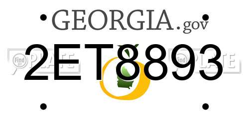 2ET8893 Georgia License Plate