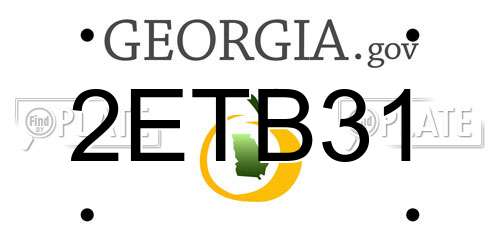 2ETB31 Georgia License Plate