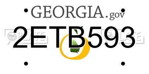 2ETB593 Georgia License Plate