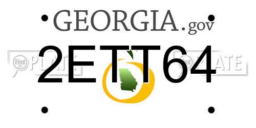 2ETT64 Georgia License Plate