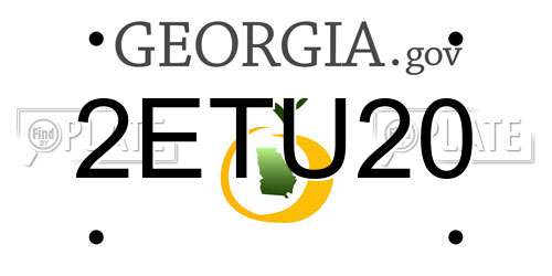 2ETU20 Georgia License Plate
