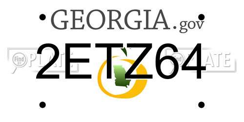 2ETZ64 Georgia License Plate
