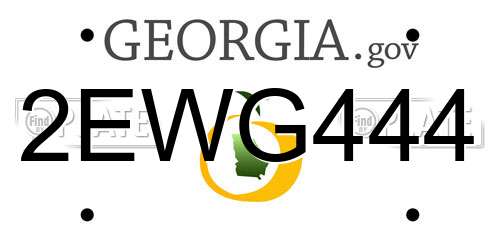 2EWG444 Georgia License Plate