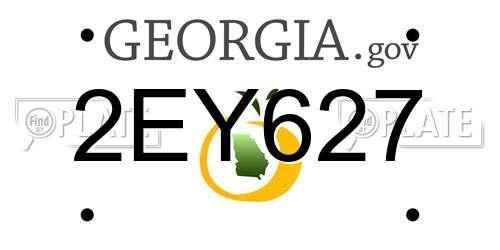 2EY627 Georgia License Plate