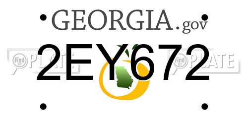 2EY672 Georgia License Plate