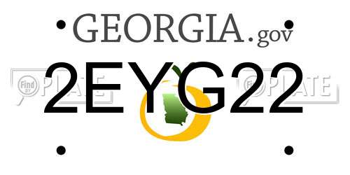 2EYG22 Georgia License Plate