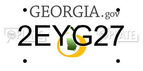 2EYG27 Georgia License Plate