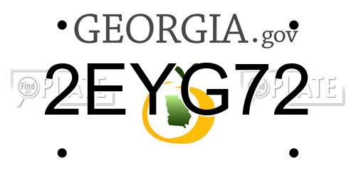 2EYG72 Georgia License Plate