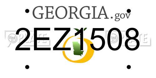 2EZ1508 Georgia License Plate