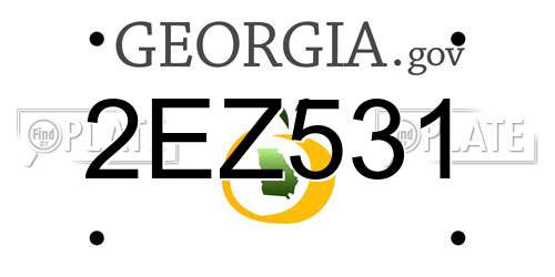 2EZ531 Georgia License Plate
