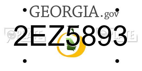 2EZ5893 Georgia License Plate