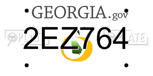 2EZ764 Georgia License Plate
