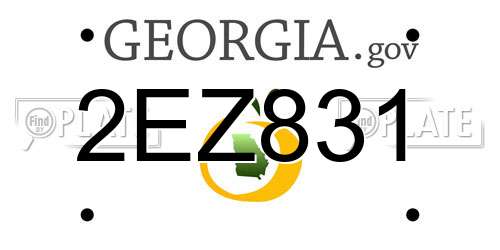 2EZ831 Georgia License Plate