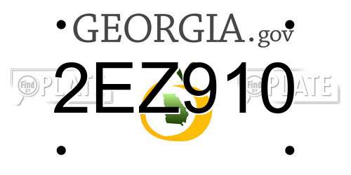 2EZ910 Georgia License Plate